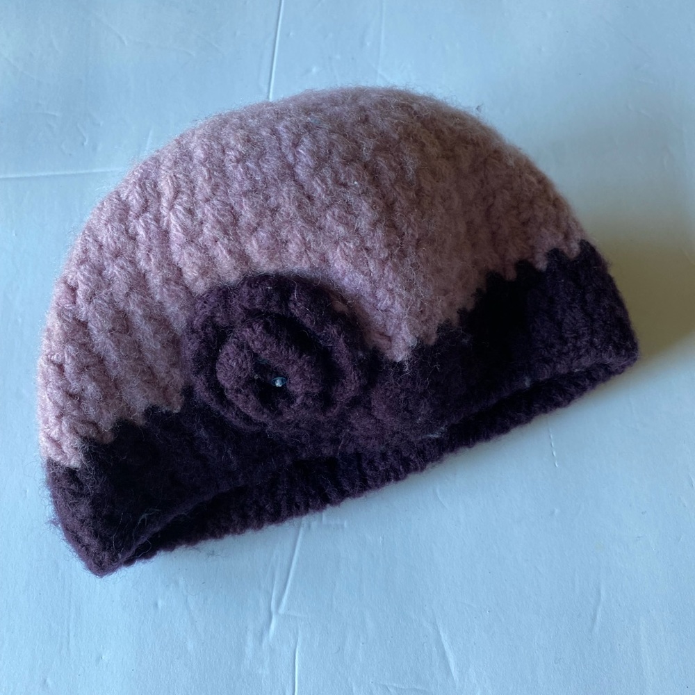 Nirvanna Designs - Lovely hand crafted crochet flower beanie (purple/pin…